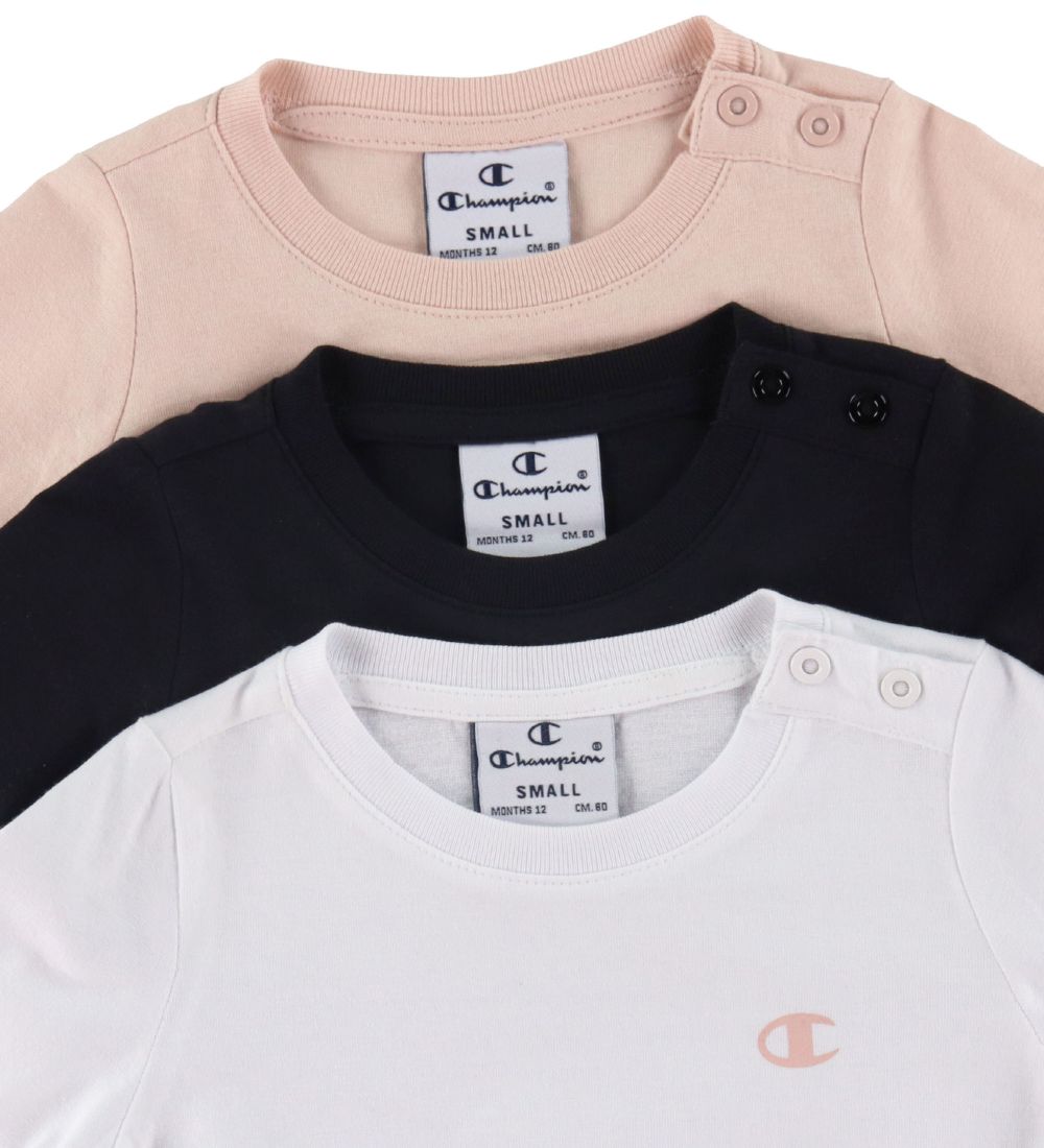 Champion Bluse - 3er-Pack - Weiß/Schwarz/Rosa