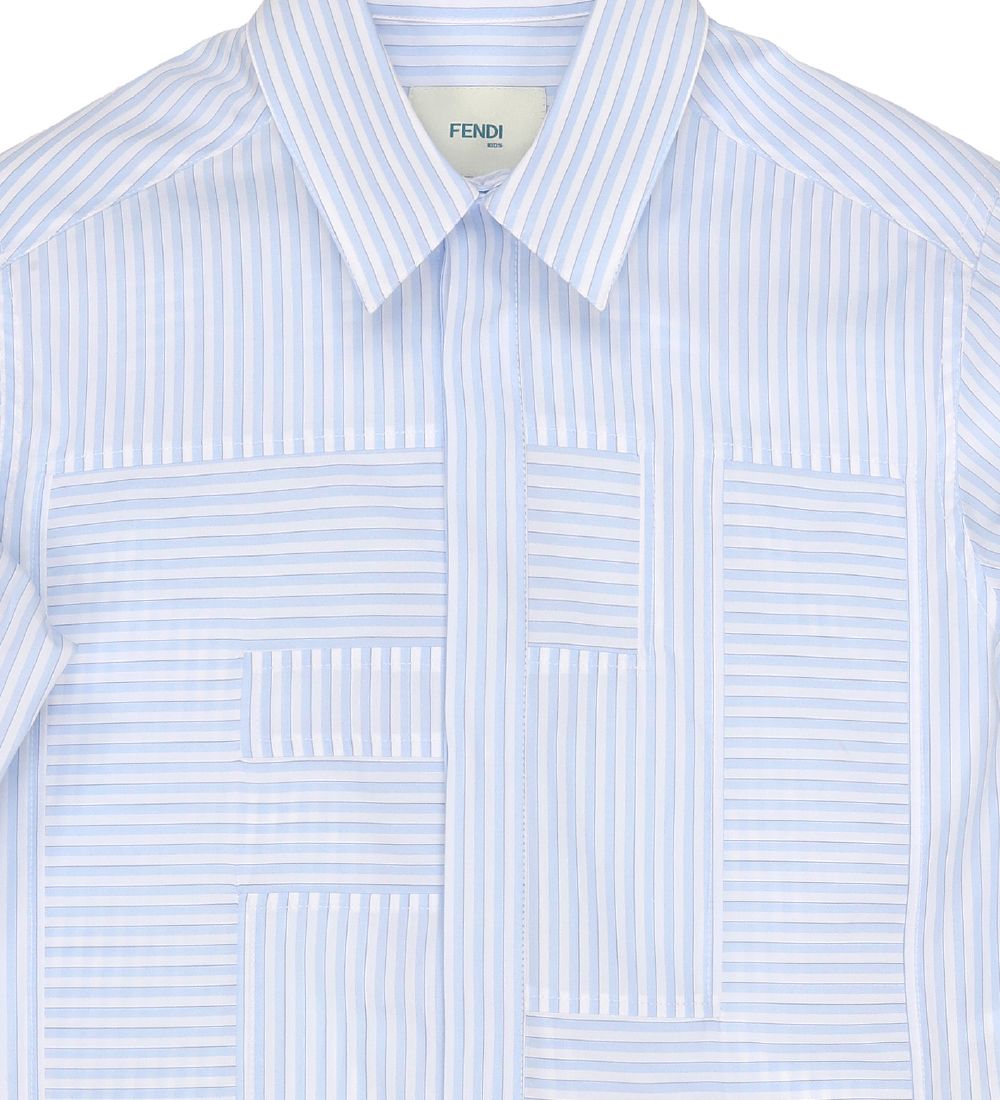 Fendi Kids Shirt - Blue/White Striped