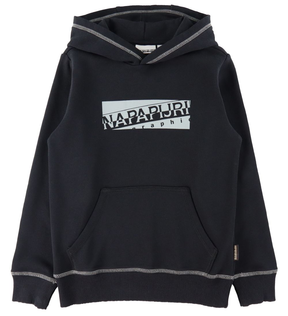 Napapijri Kapuzenpullover - Bob - Schwarz m. Mattgrün