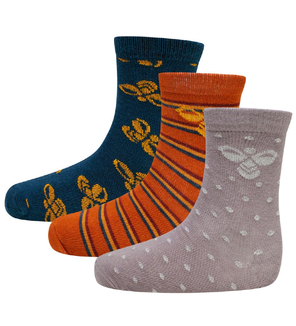 Hummel Socks - 3-Pack - HmlAlfie - Petrol/Coral/Rose Powder