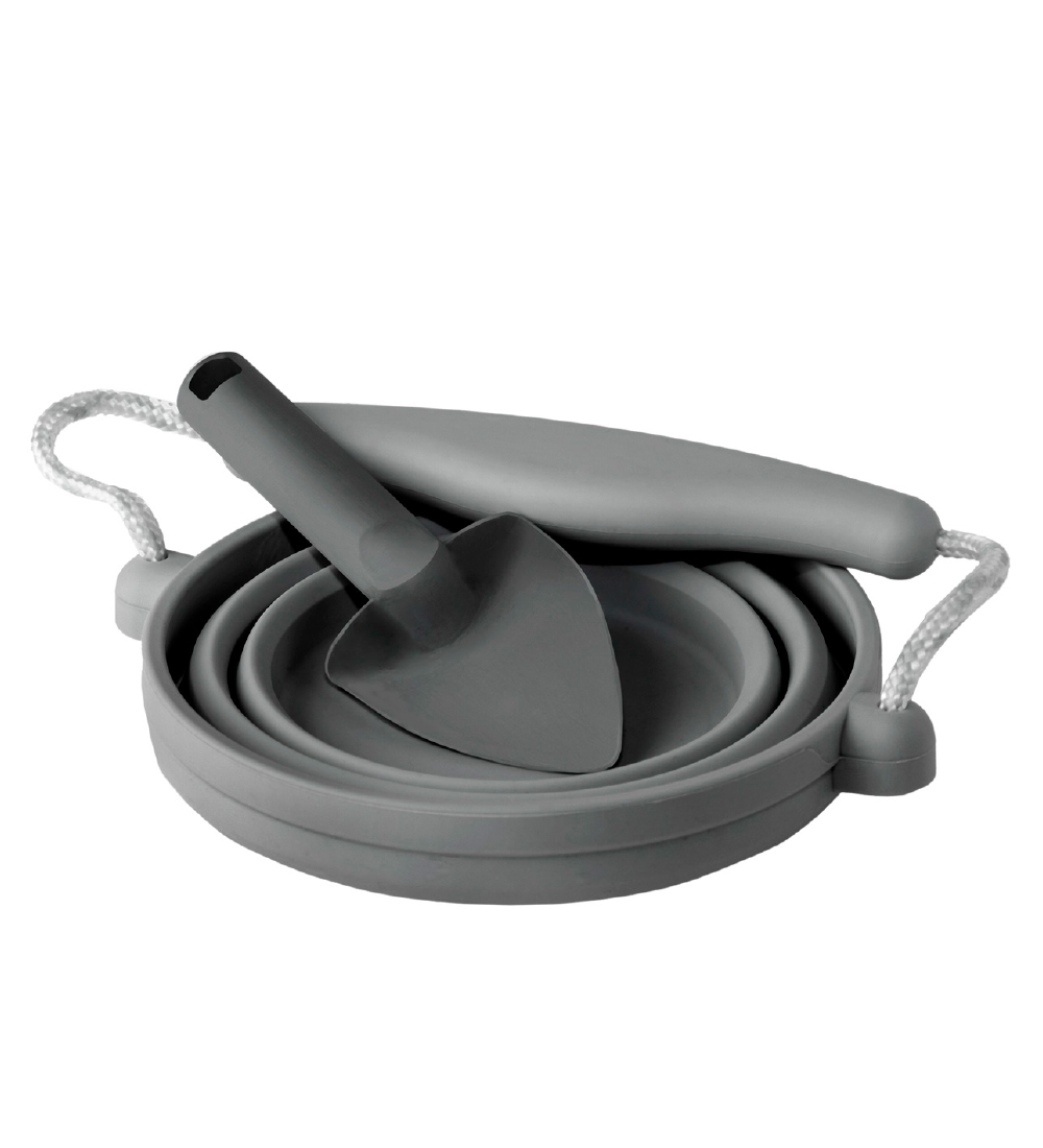 Scrunch Foldable Bucket w. Showel - Anthracite Grey
