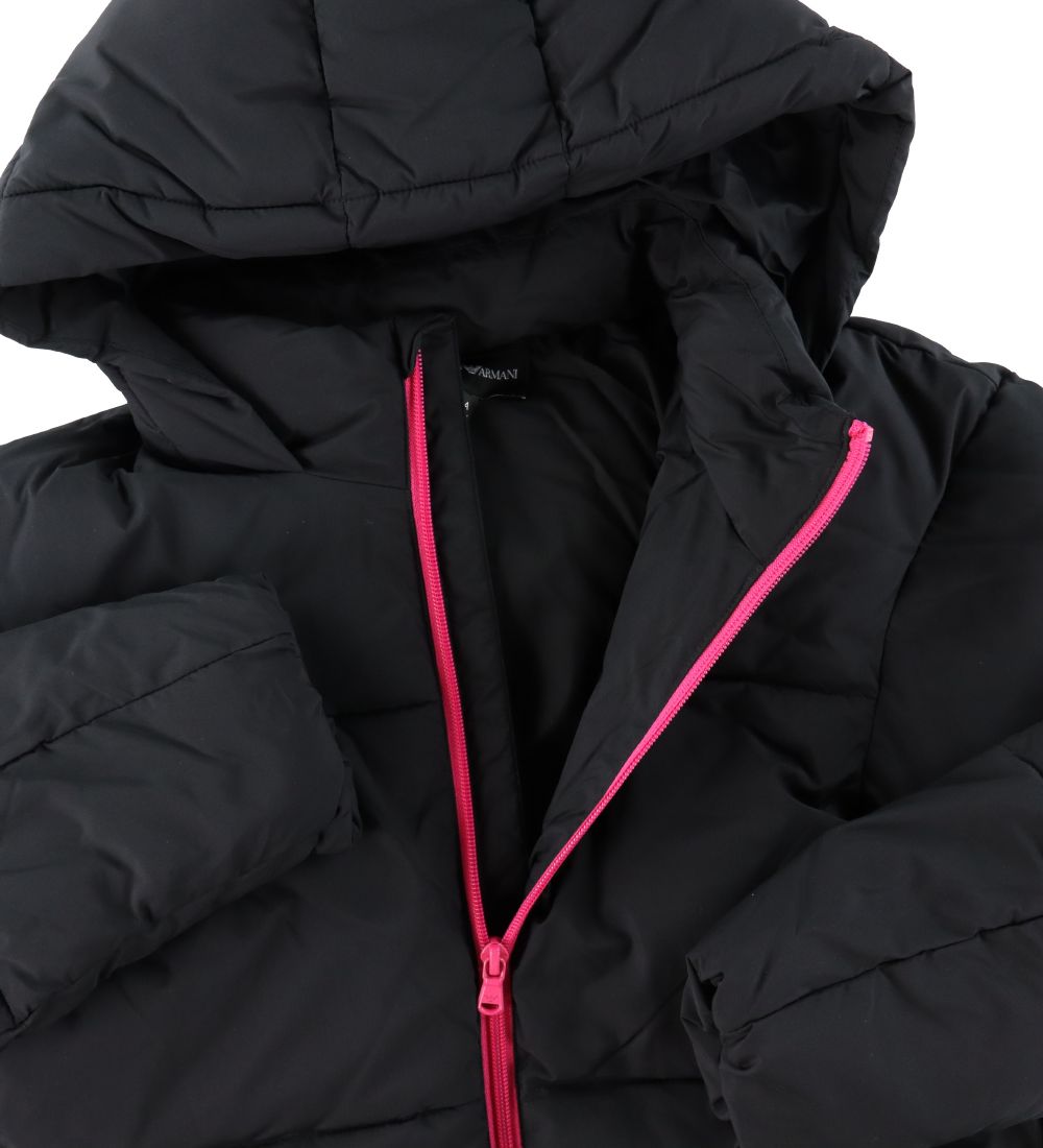 Emporio Armani Padded Jacket - Black w. White/Pink