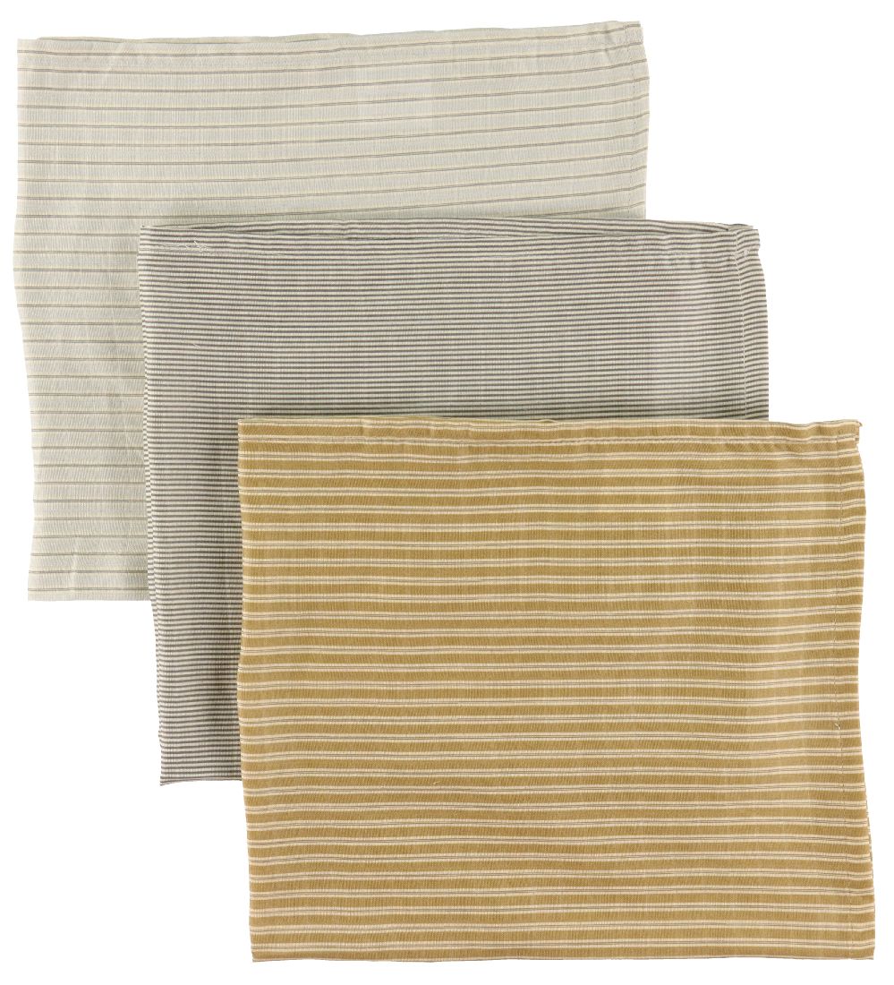 by KlipKlap Muslin Cloth - Alfred Stripe - 3-Pack - Latte/Steel