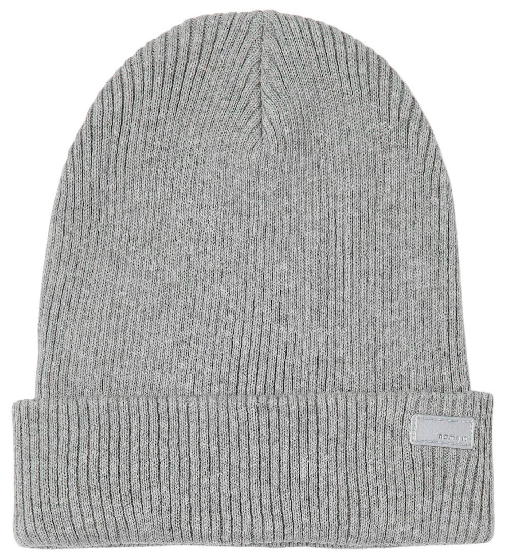 Name It Húfa - Prjónað - Rib - NmnManoa - Grey Melange