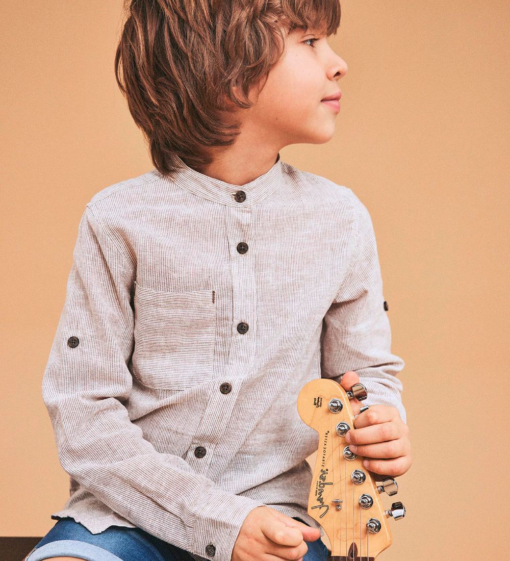 Name It Shirt - Noos - NkmFish - Brown Lentil/Striped