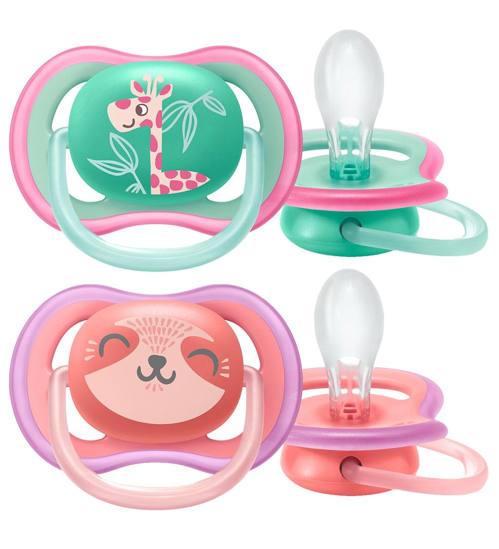 Philips Avent Pacifiers - 2-Pack - Ultra Air - Pink/Green w. Pri
