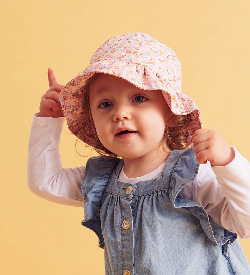 Melton Sommarhatt Hat - UV50+ - Shell Rose m. Blommor