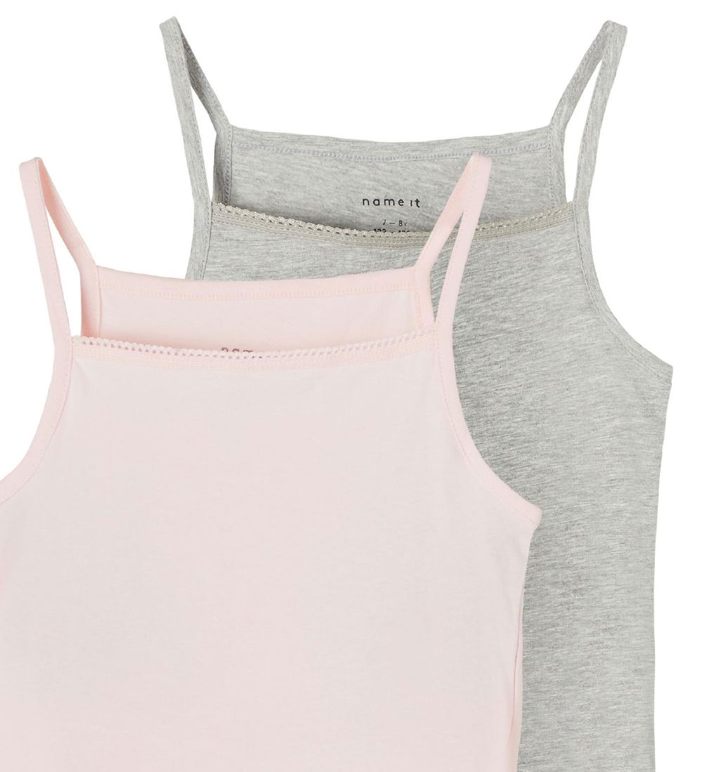 Name It Undershirt - Noos - NkfStrap - 2-Pack - Barely Pink & Gr