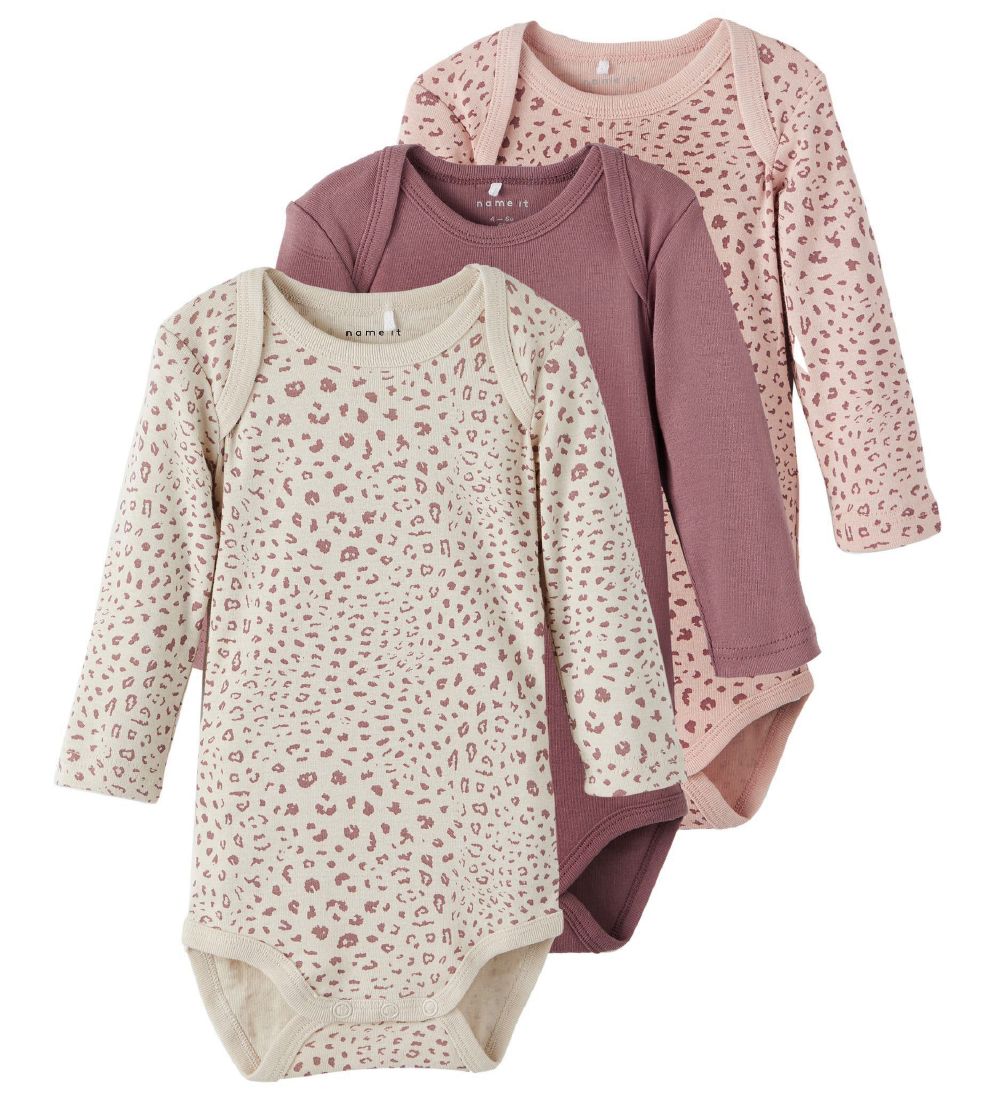 Name It Bodysuit l/s - Noos - NbnBody - 3-Pack - Rose Taupe