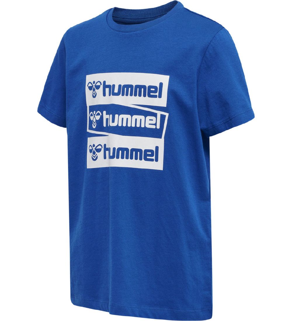Hummel T-shirt - hmlKarlo - Lapis Blue m. Vit