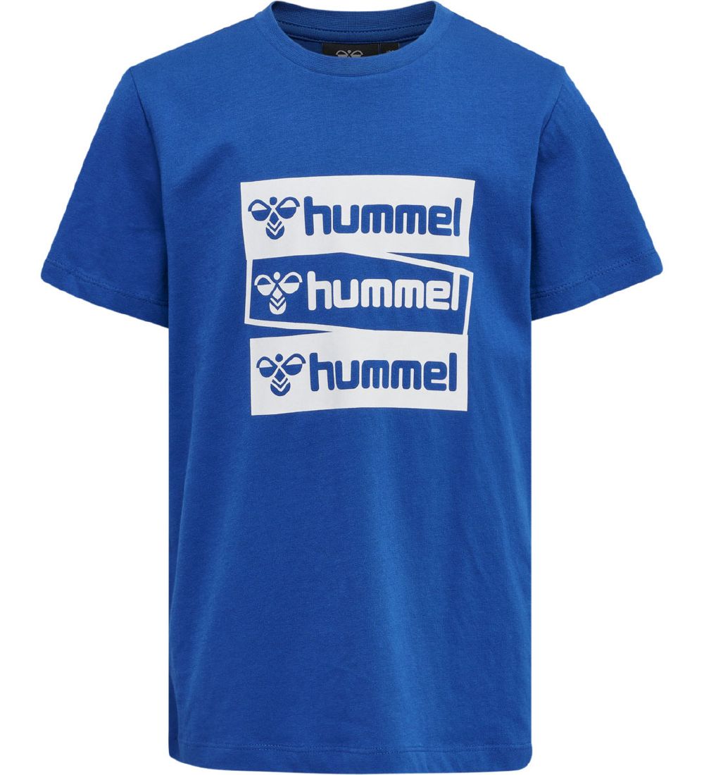 Hummel T-shirt - hmlKarlo - Lapis Blue m. Vit