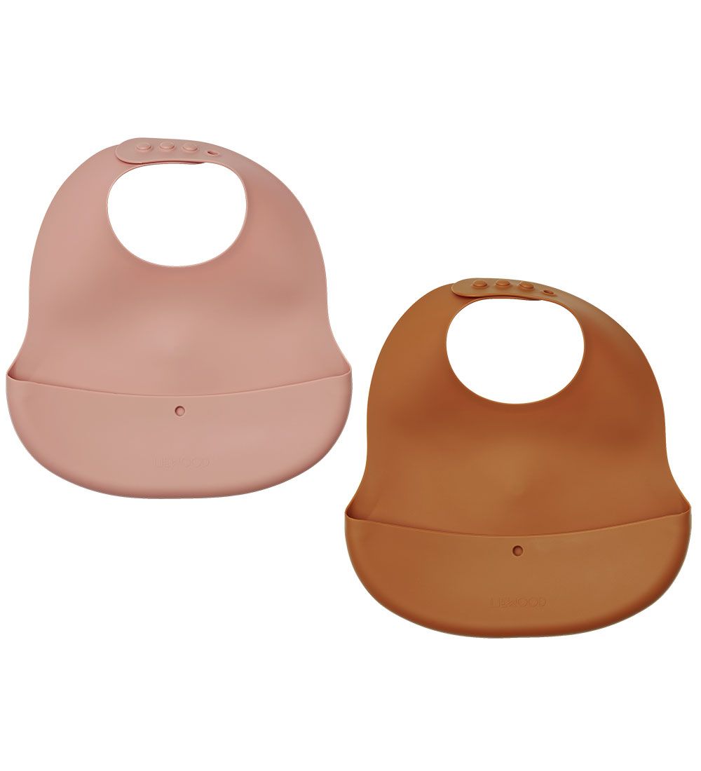 Liewood Bib - Ember - 2-Pack - Silicone - Tuscany Rose/Musta