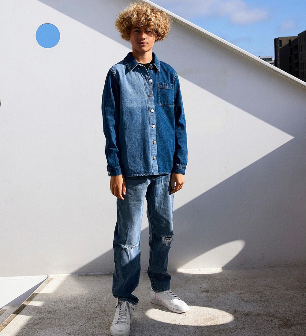LMTD Farkkupaita - NlmLock - Medium+ Blue Denim