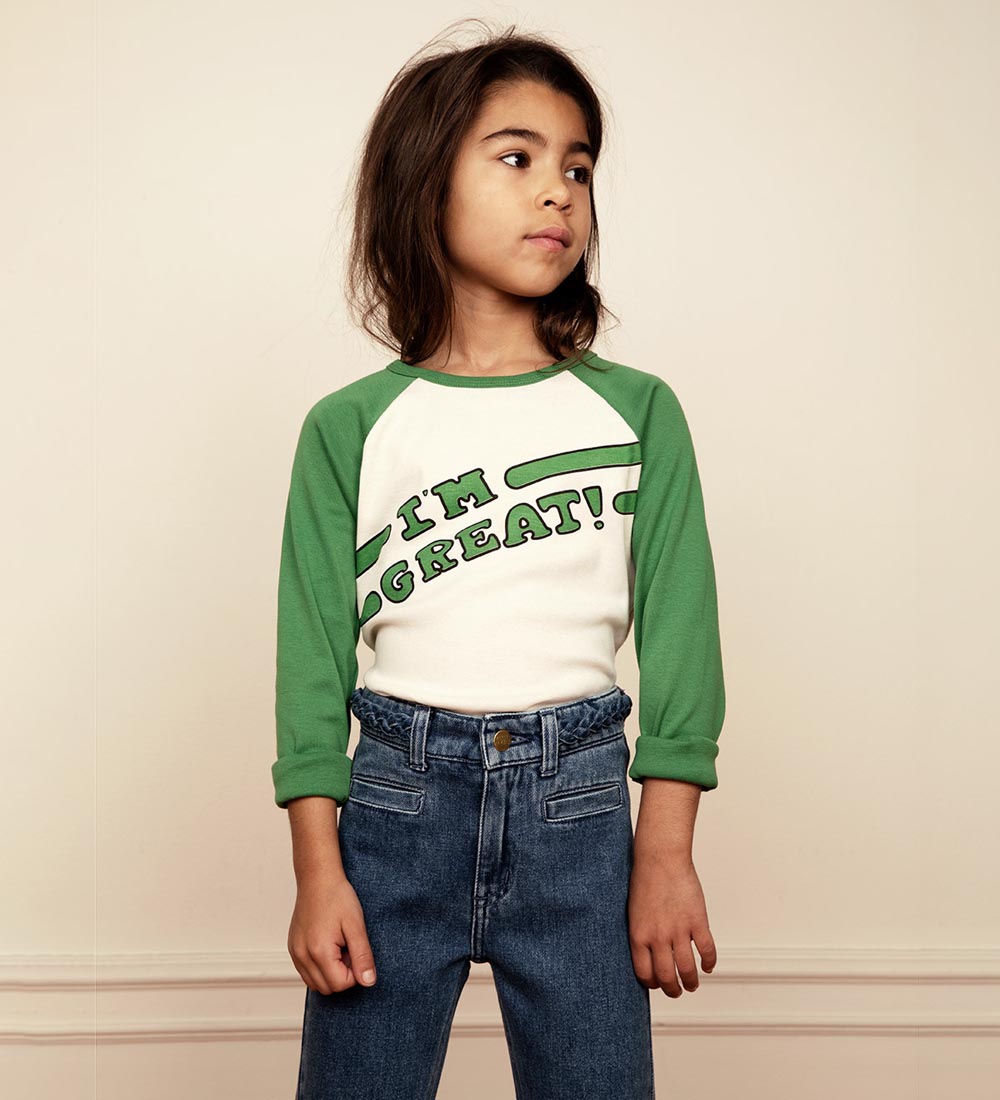 Mini Rodini Sweatshirt - 'I AM GREAT' - Green