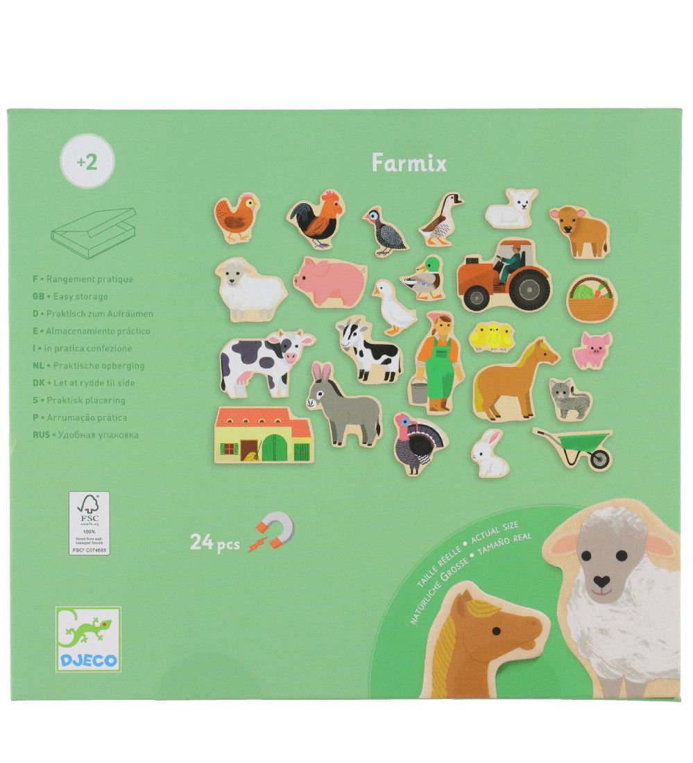 Djeco Magnet Board Game Game - 24 Bricks - Farmix