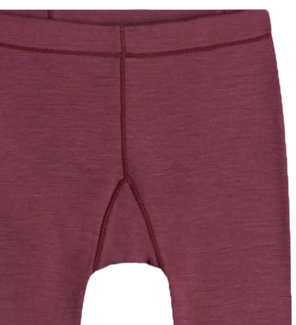 Hust and Claire Leggings - Lotta - Wool - Purple Fig w. Ruffles
