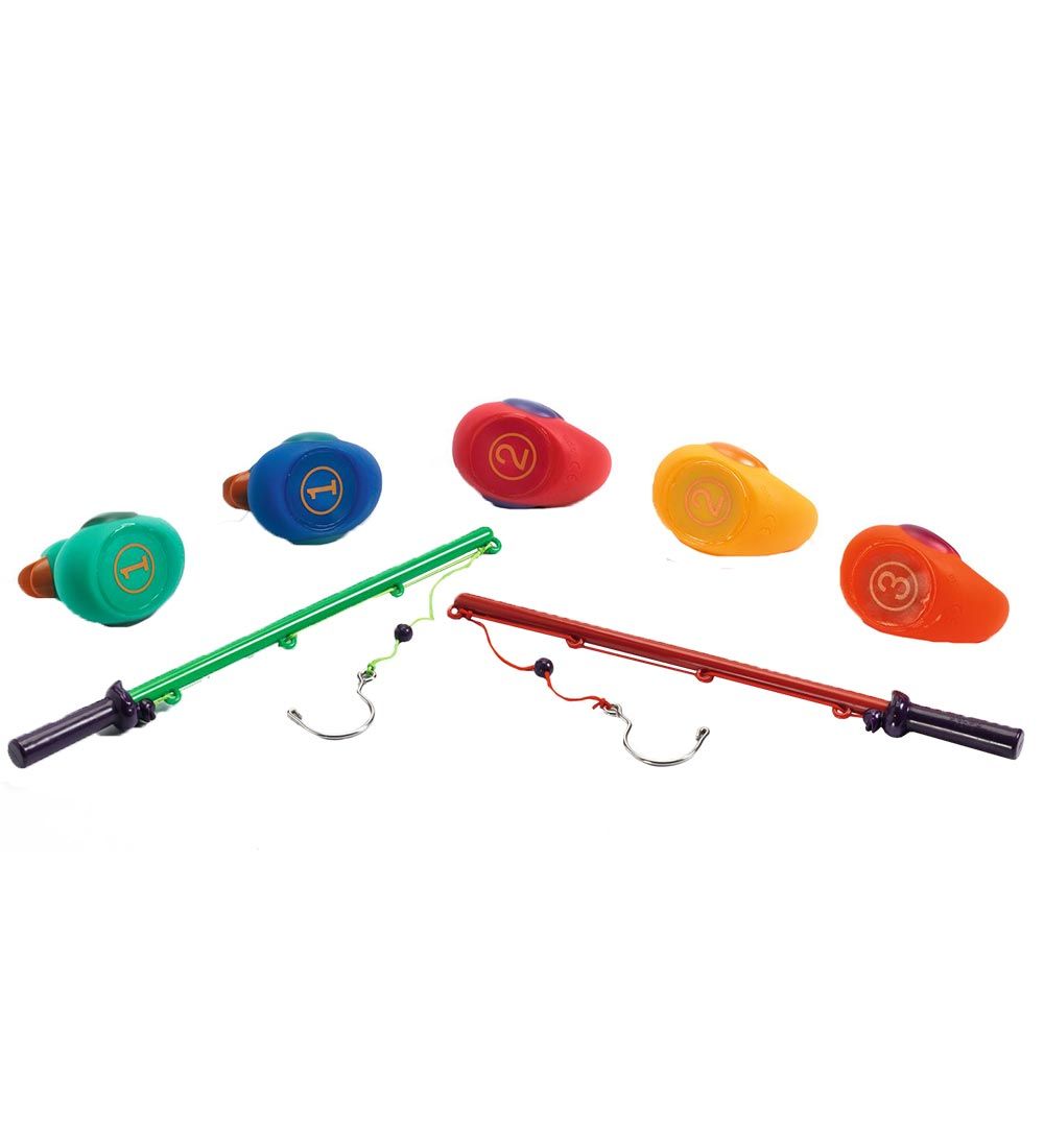 Djeco Fishing Game - Rainbow Rubber Bath Ducks
