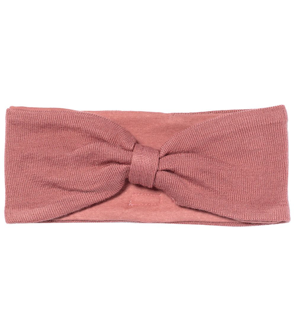Racing Kids Headband - Wool/Cotton - Old Rose w. Bow