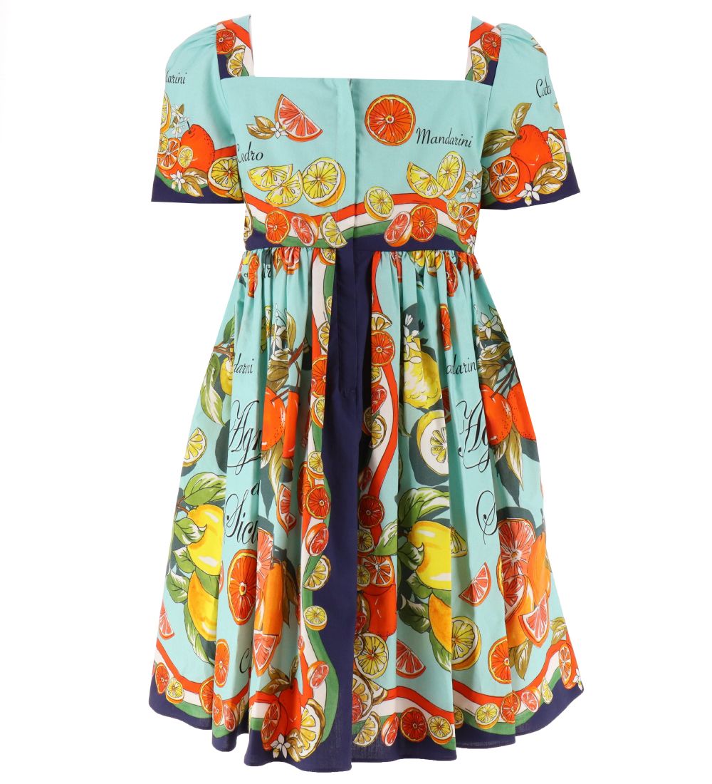 Dolce & Gabbana Dress - Capri - Turquoise w. Citrus fruits