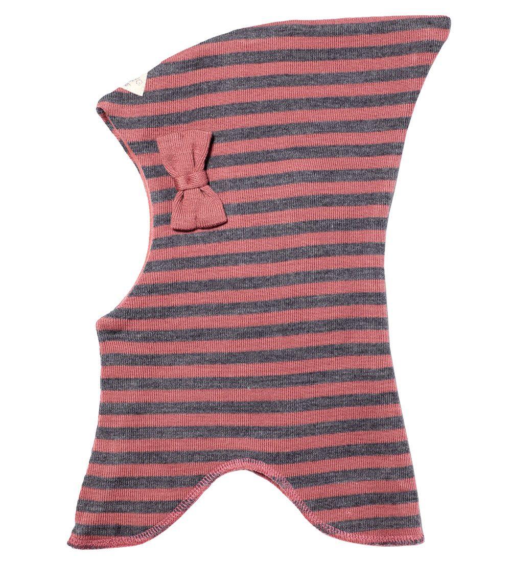 Racing Kids Balaclava - Wool/Cotton - 2-layer - Pink/Grey