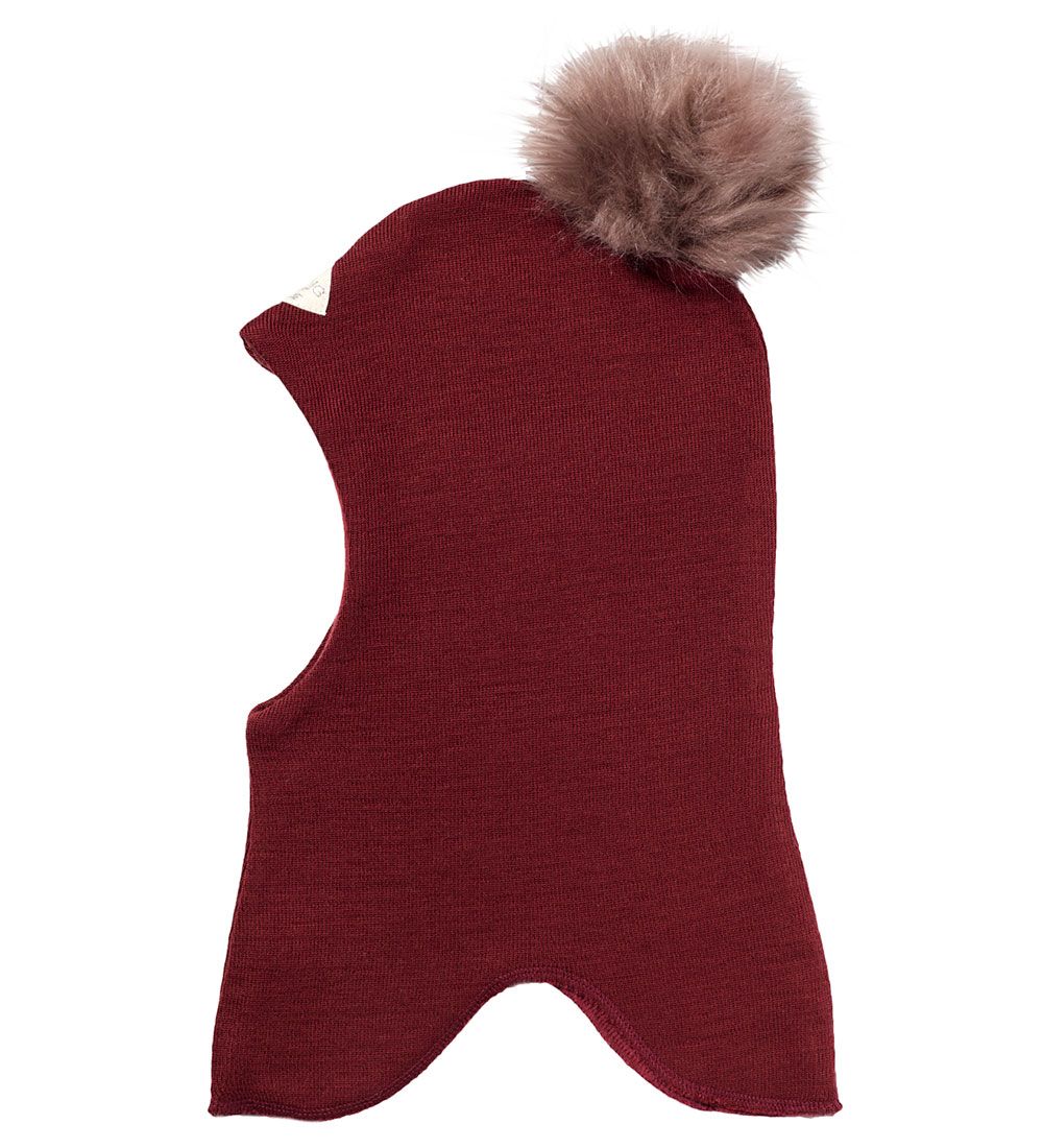 Racing Kids Balaclava - Wool/Cotton - 2-layer - Bordeaux