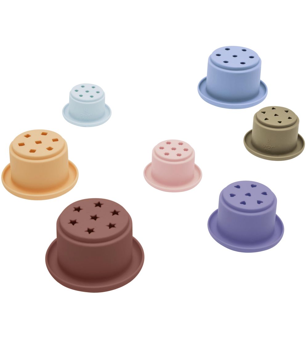 OYOY Stapelbekers - Tawa Silicone - Caramel/Blue