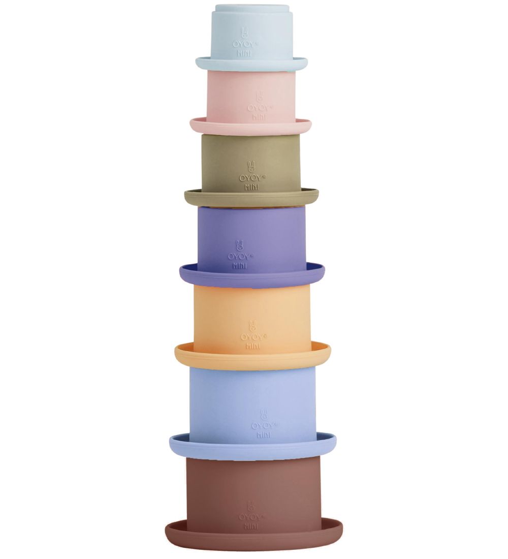 OYOY Stapelbekers - Tawa Silicone - Caramel/Blue