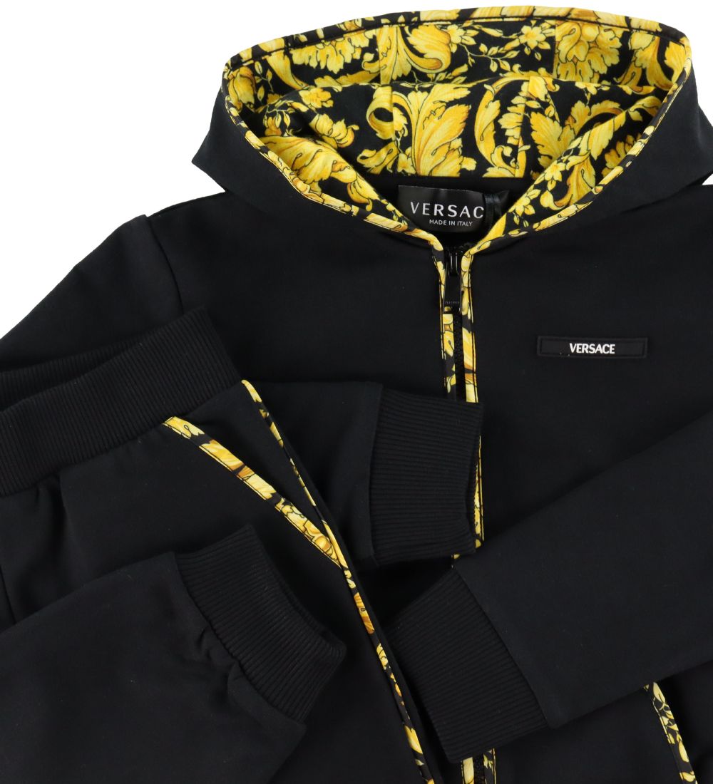 Versace Sweat Set - Cardigan/Sweatpants - Black/Gold