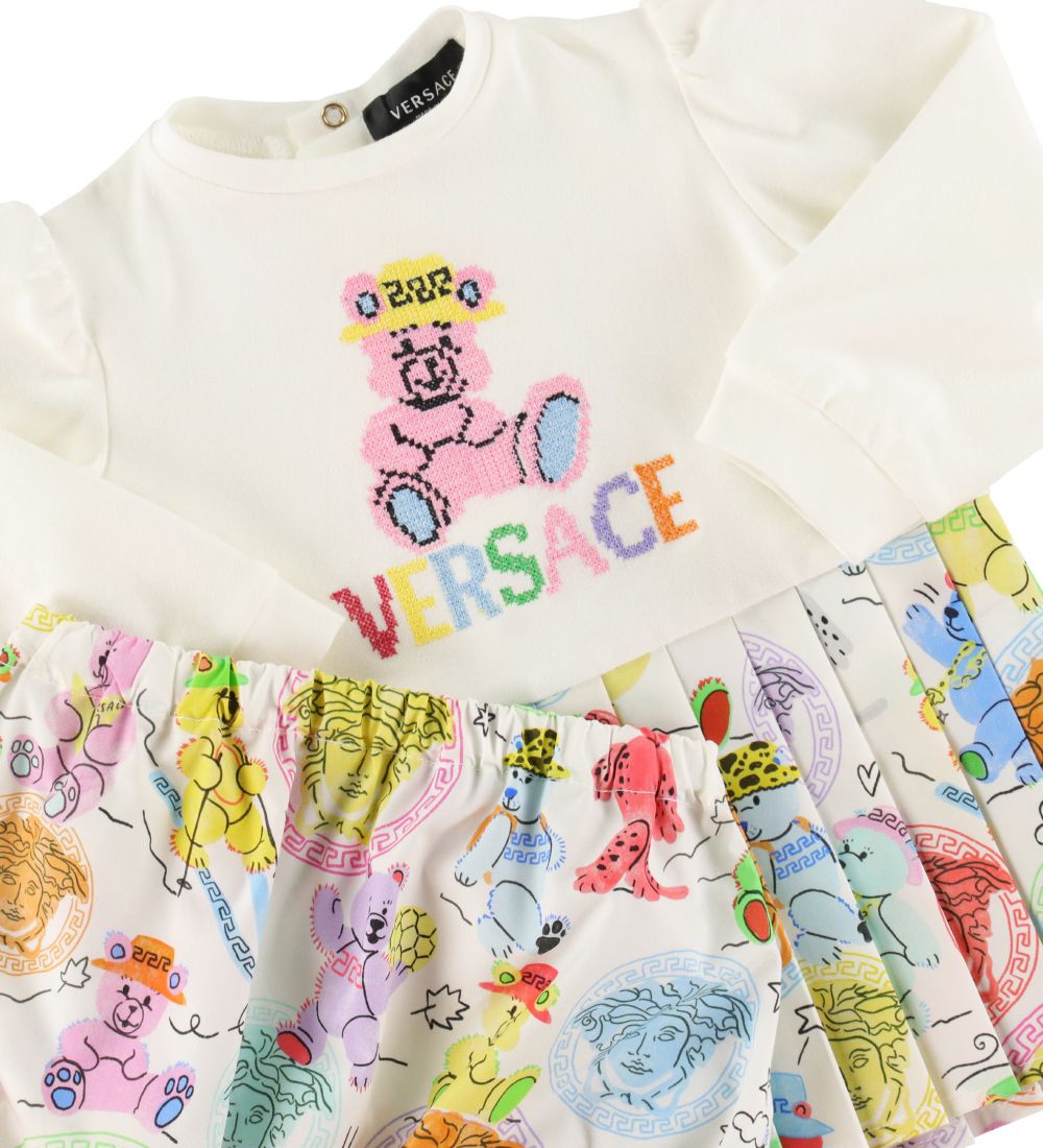 Versace Dress w. Bloomers - White/Multicoloured