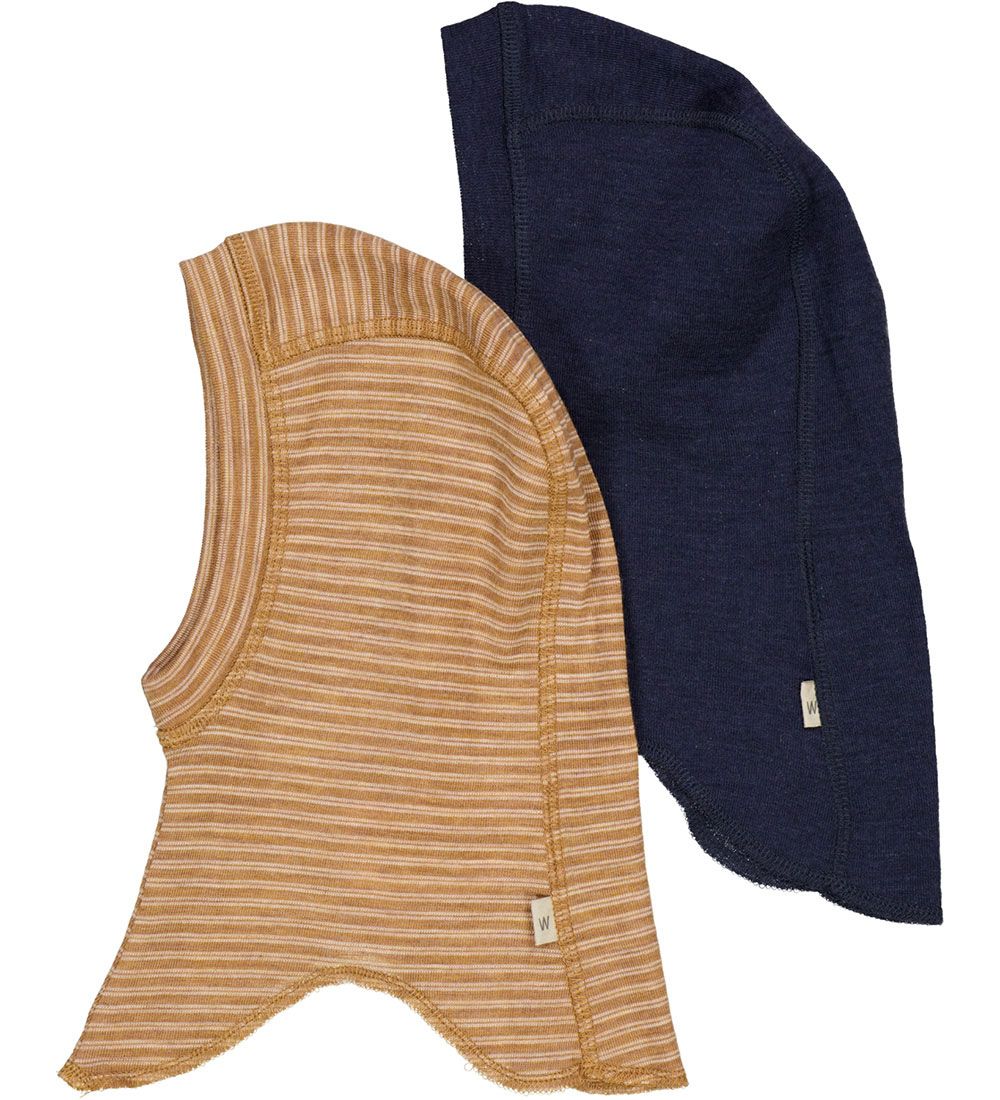 Wheat Bivakmutsen - Wol - 2-pack - Felix - 1-lag - Stripe Navy