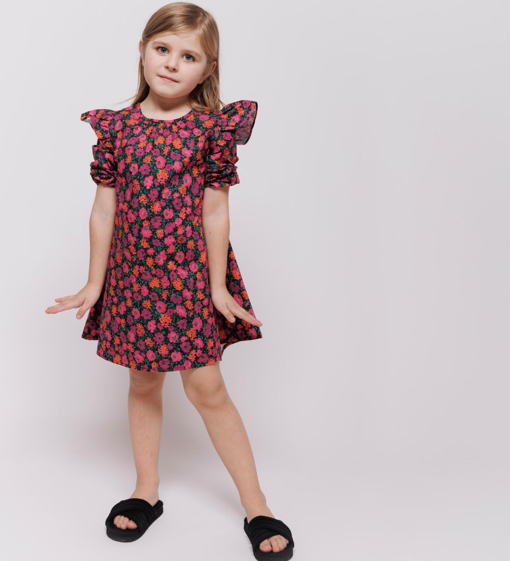 Christina Rohde Dress - Black w. Flowers