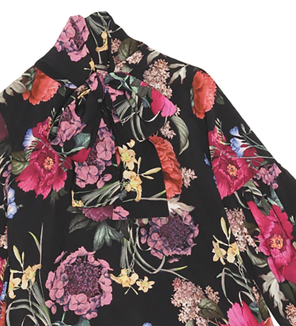 Christina Rohde Blouse - Black w. Flowers