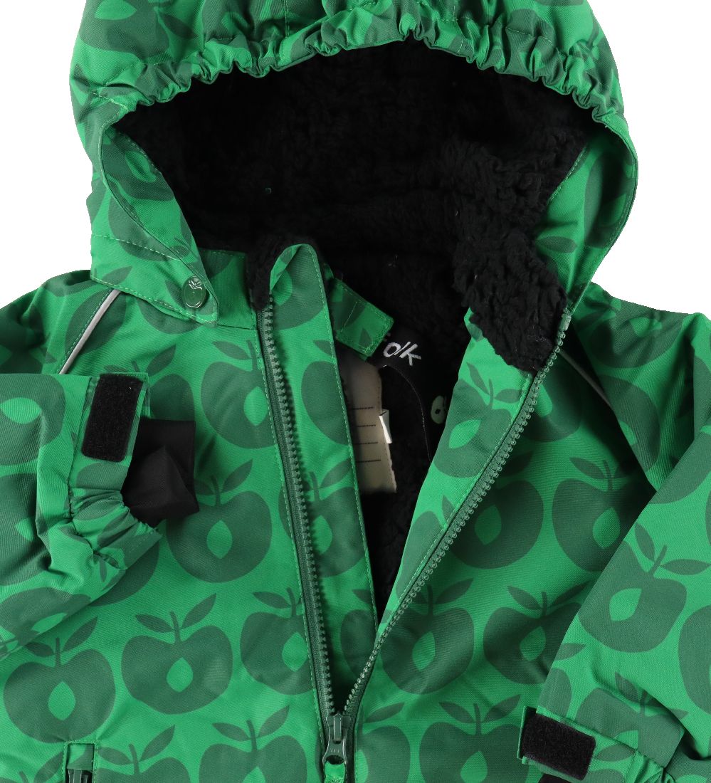 Småfolk Winter Coat - Apple Green w. Apples