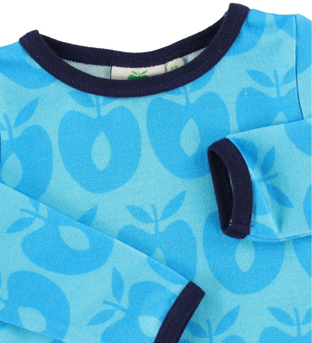 Småfolk Blouse - Wool - Retro Apple - Blue Atoll