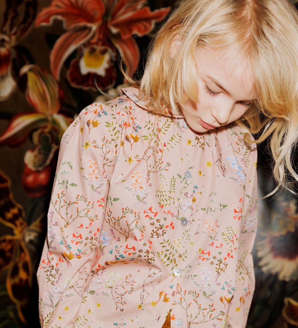 Christina Rohde Blouse shirt - Pink w. Flowers