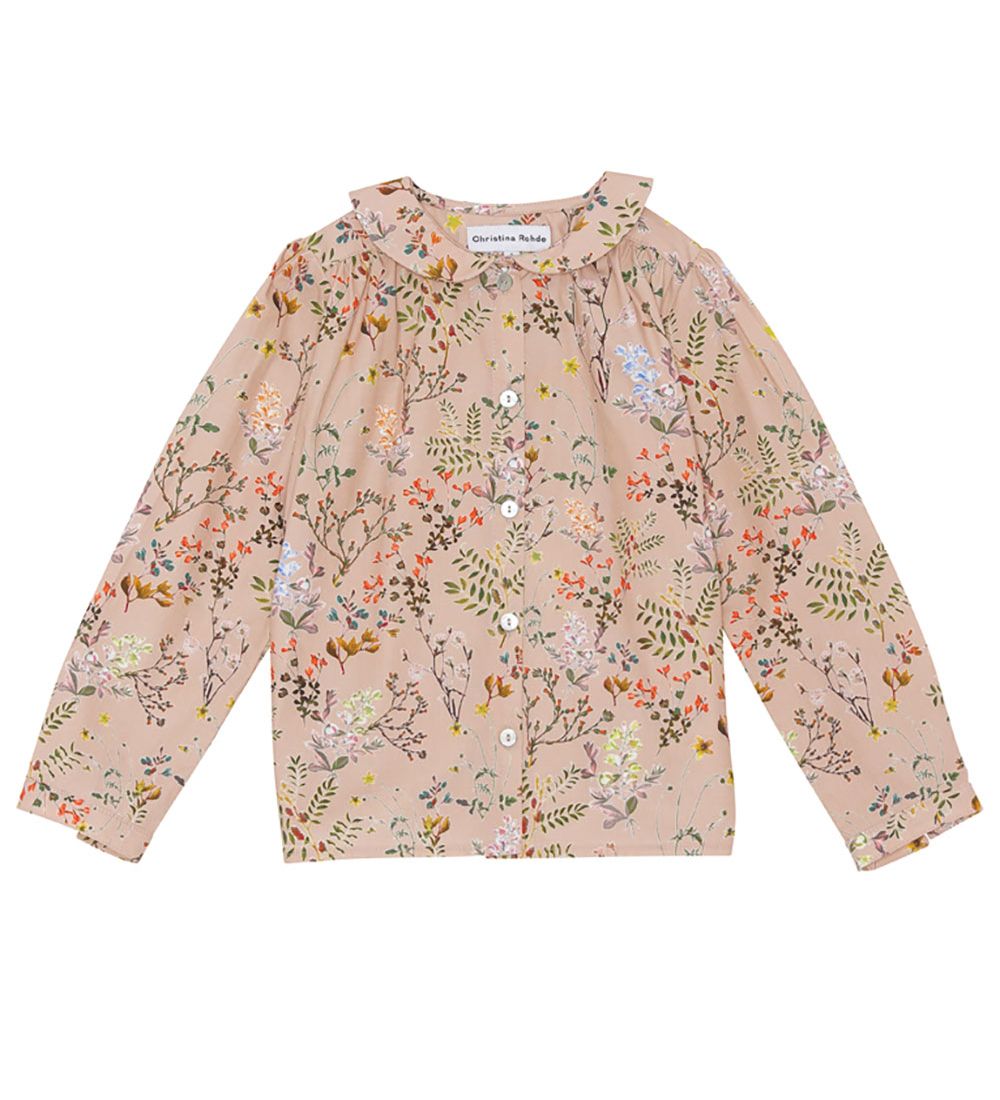 Christina Rohde Blouse shirt - Pink w. Flowers