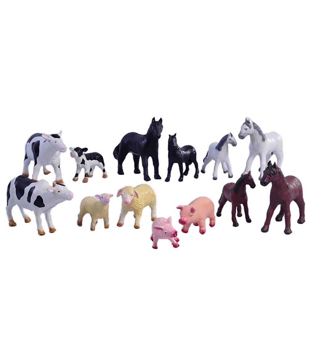 Green Rubber Toys - Bondgårdsdjur - 13 Djur