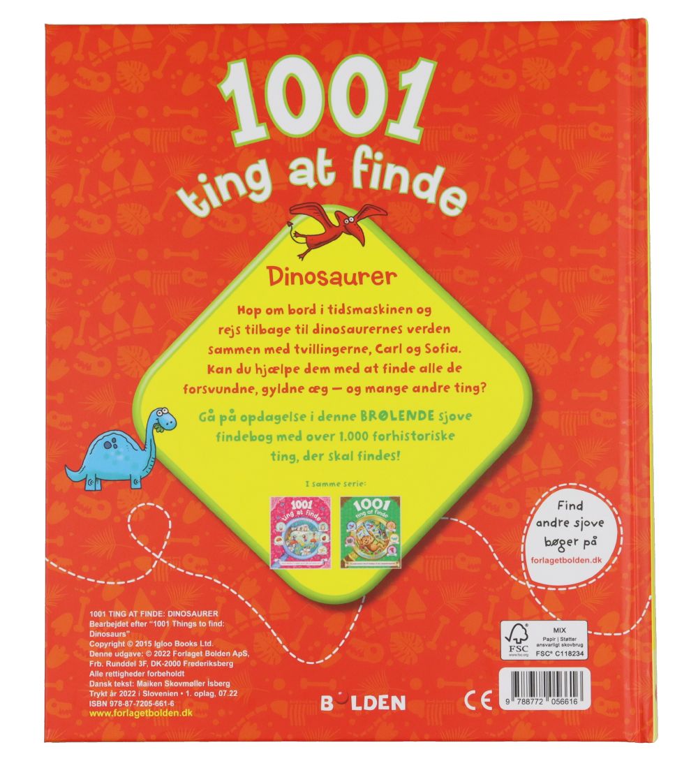 Forlaget Bolden Bog - 1001 Dinge zu finden. Dinosaurier - Dänisc