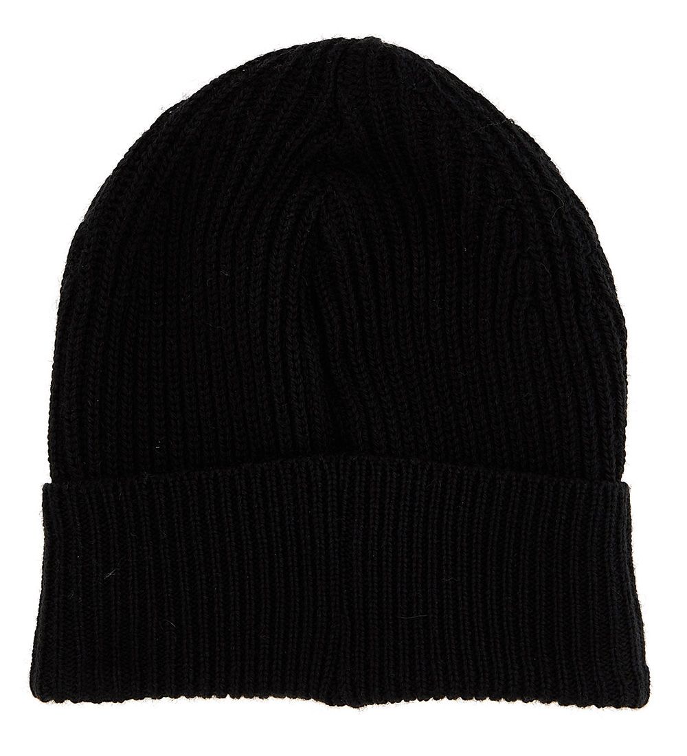 Philipp Plein Beanie - Wool/Acrylic - Black w. Skeleton head