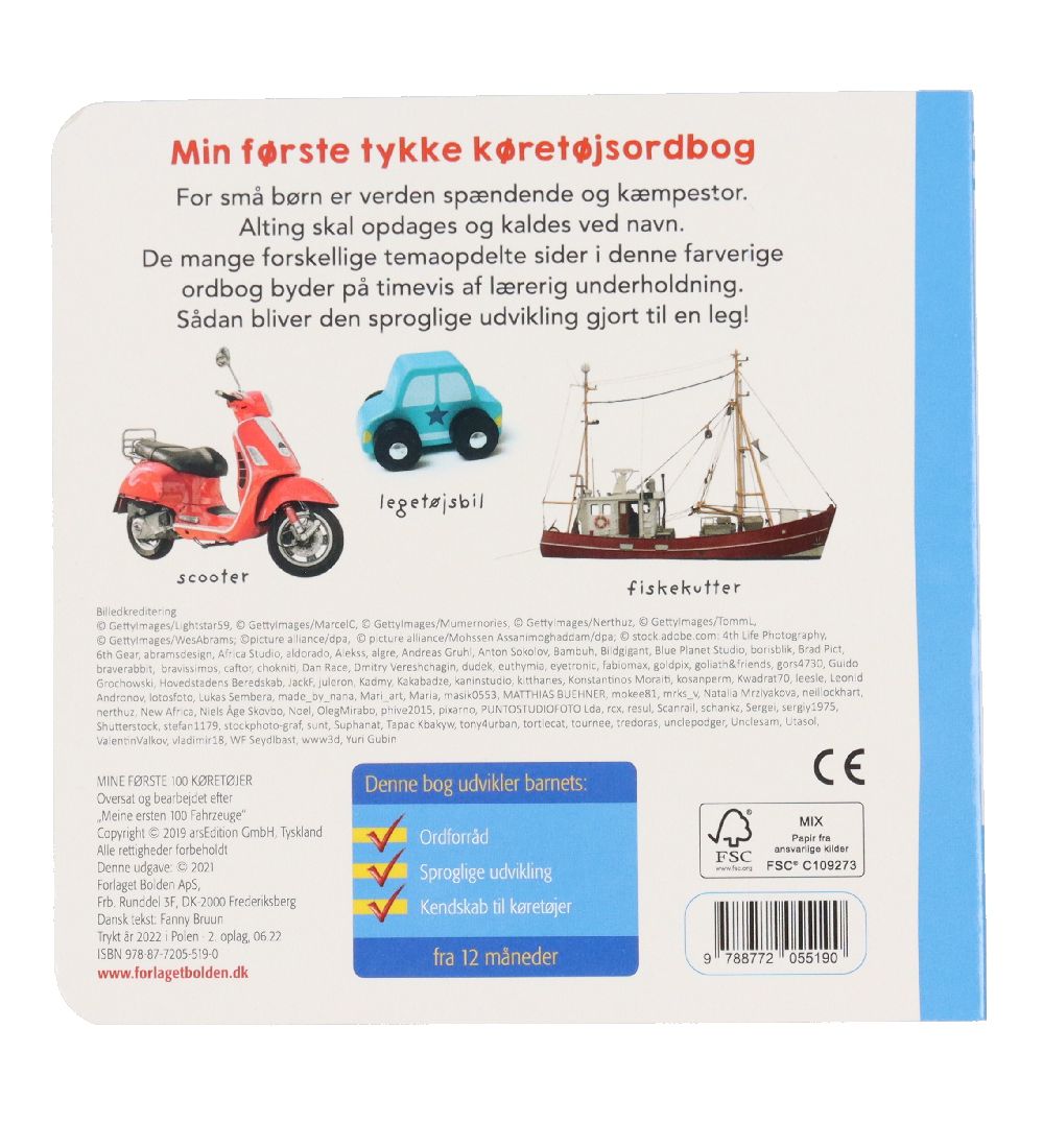 Forlaget Bolden Picture Book - My First 100 Vehicles - Danish