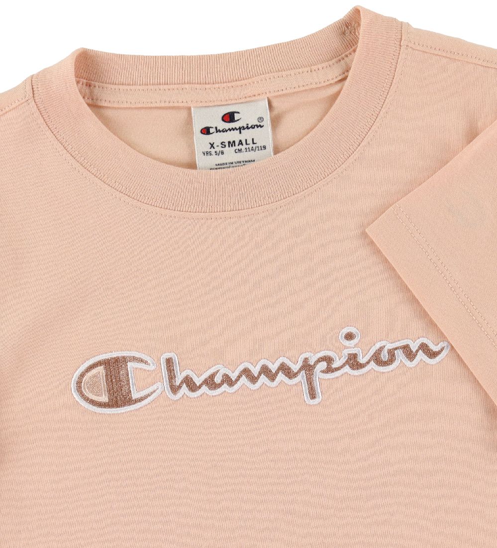 Champion T-shirt - Light pink w. Logo