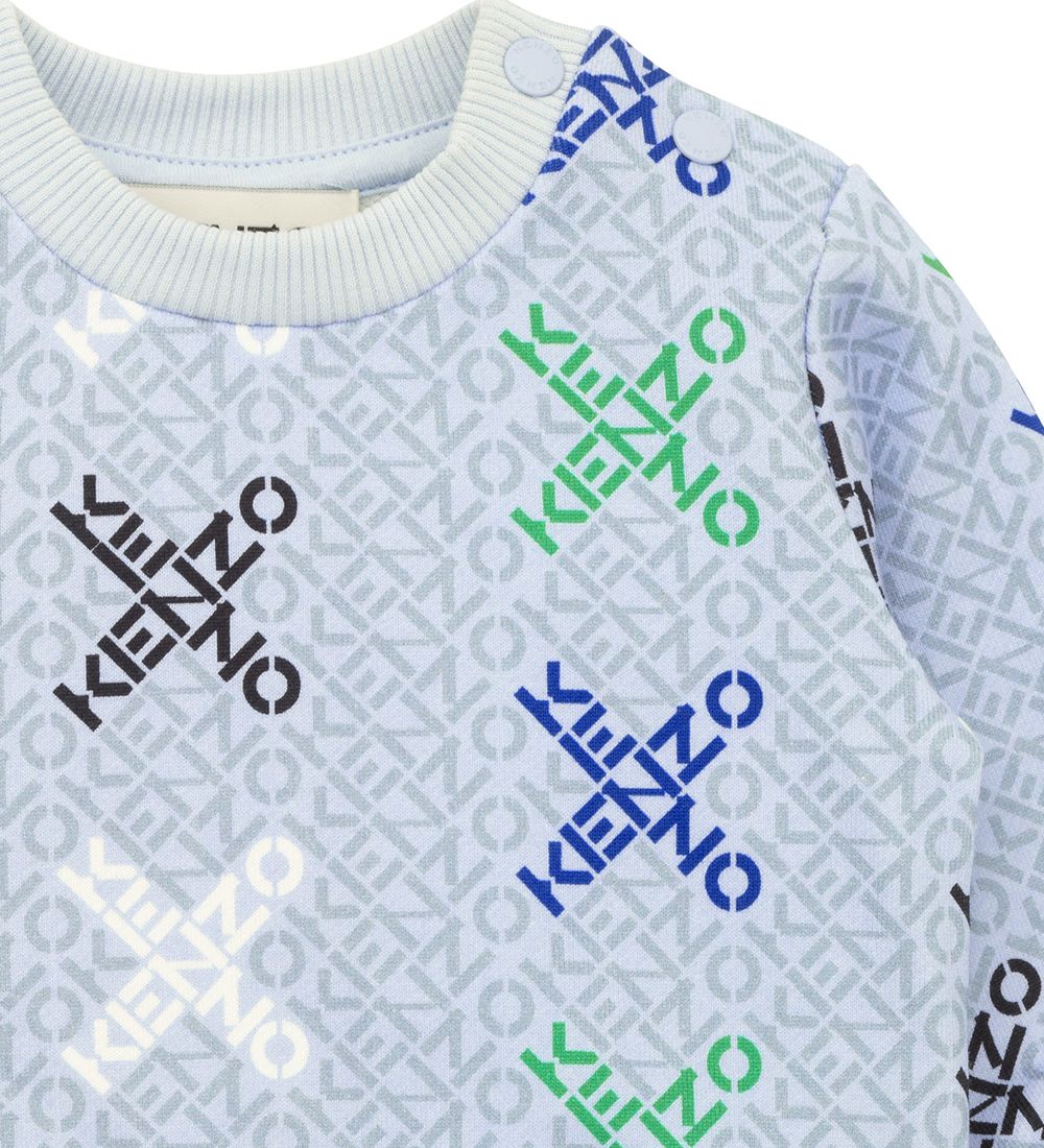 Kenzo Sweatshirt - Light Blue w. Logos