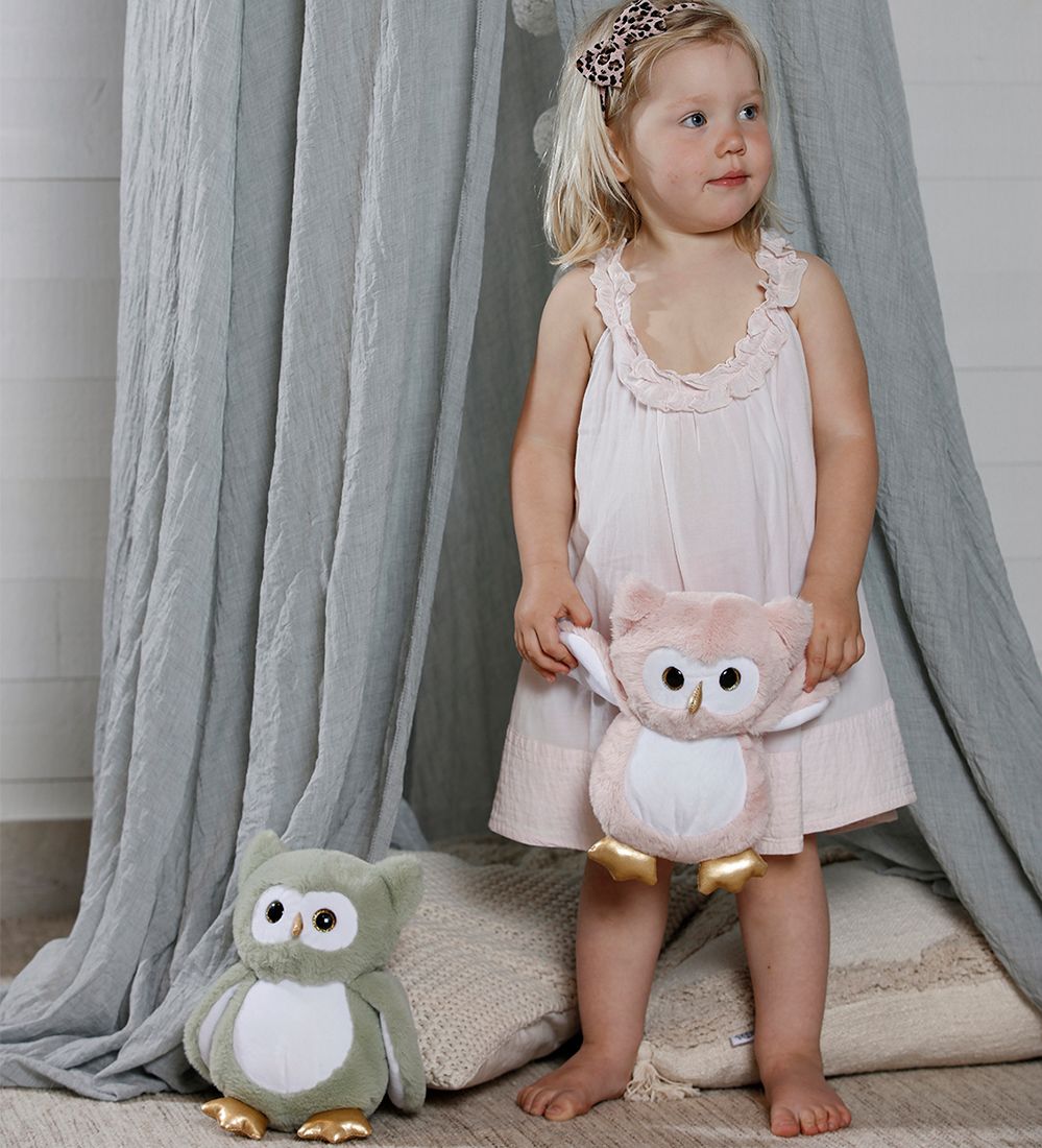Teddykompaniet Soft Toy - Glow-In-The-Dark Owl - Green