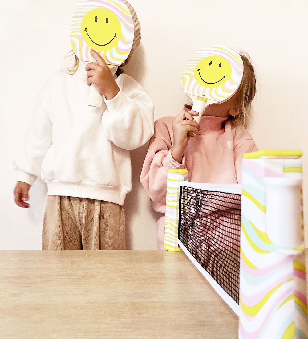 SunnyLife Table tennis - Play On Table Tennis - White w. Smiley