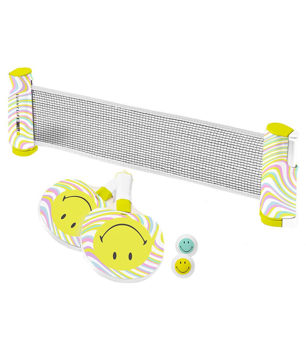 SunnyLife Table tennis - Play On Table Tennis - White w. Smiley