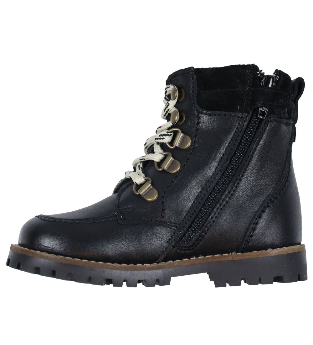 Pom Pom Winter Boots Boots - Lace Boot Tex - With Front - Black