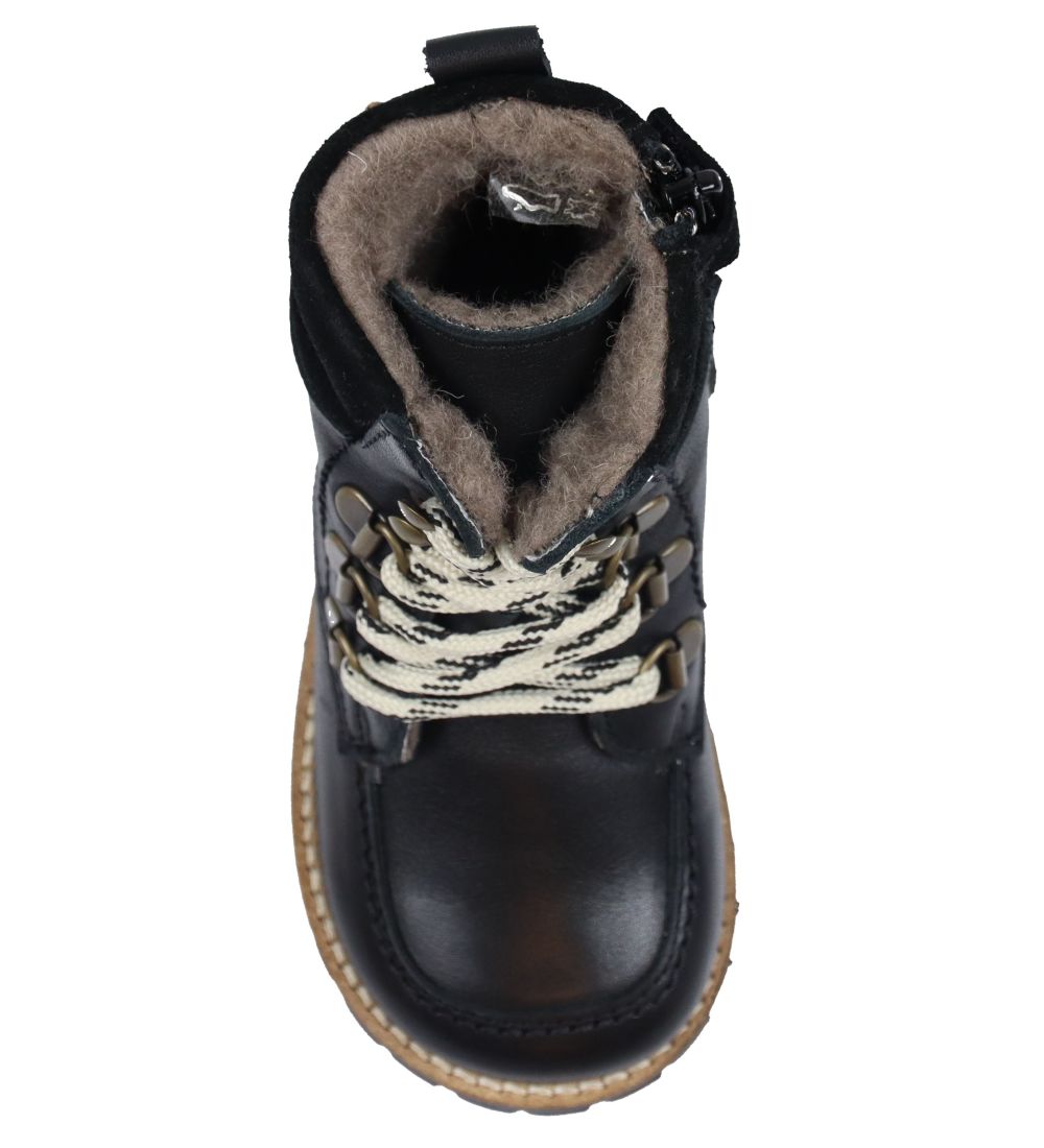 Pom Pom Winter Boots Boots - Lace Boot Tex - With Front - Black