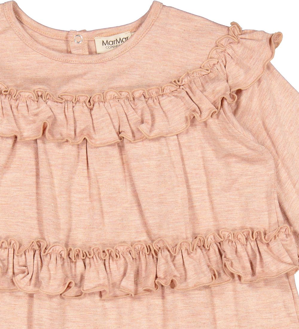 MarMar Dress - Doran - Viscose - Coral Haze w. Gold Glitter