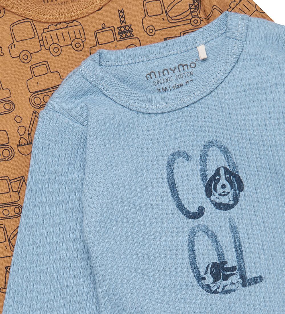 Minymo Bodysuit æ/s - 2-Pack - Mountain Spring