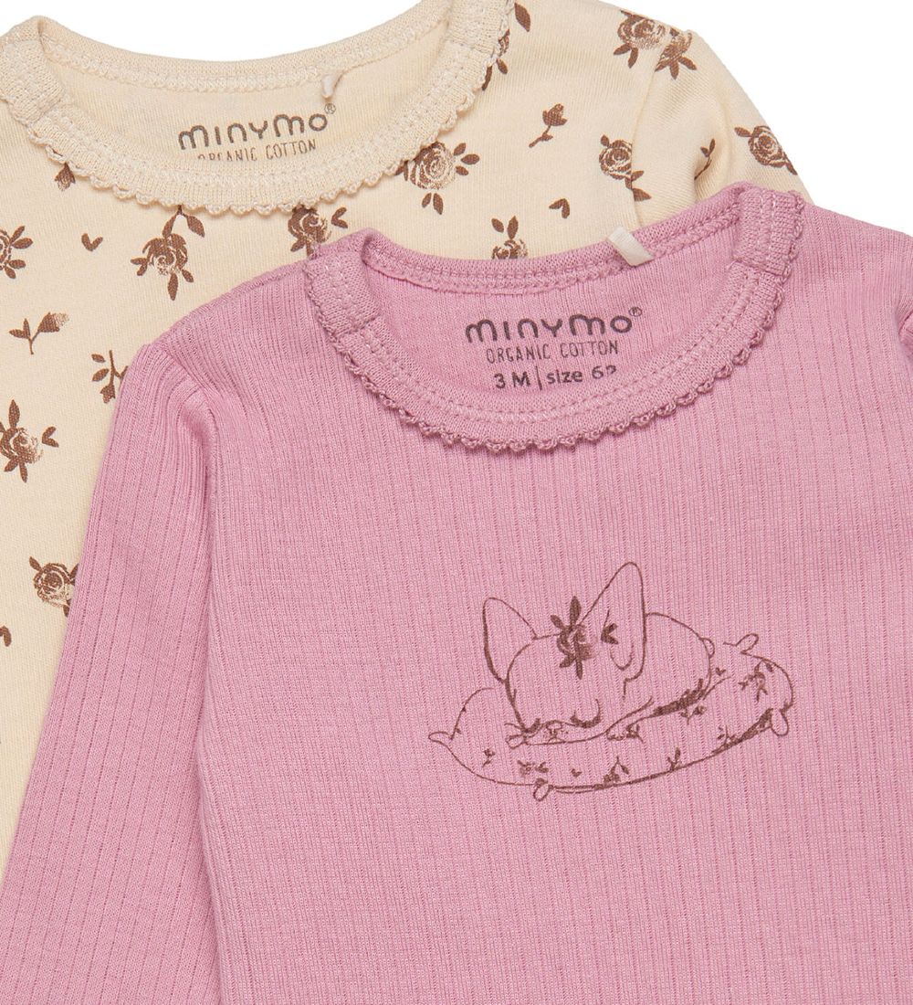 Minymo Bodysuit æ/s - 2-Pack - Lilac